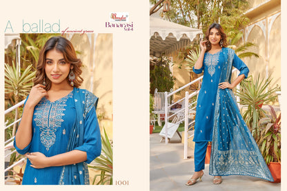 Banarasi Vol 4 Smylee Rayon Readymade Pant Style Suits