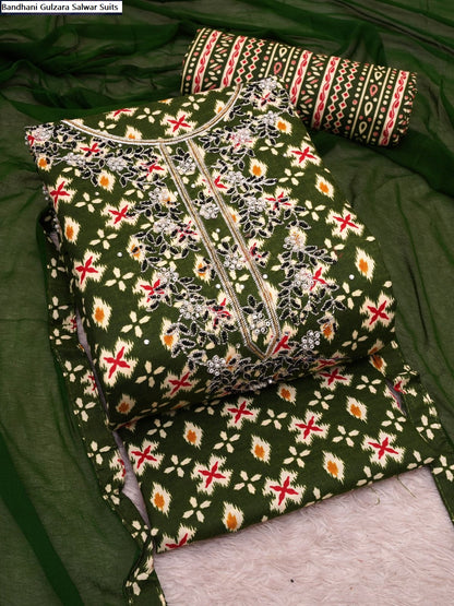 Bandhani Gulzara Cotton Salwar Suits