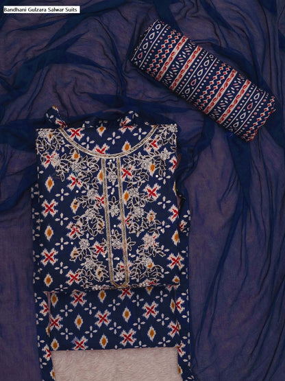 Bandhani Gulzara Cotton Salwar Suits