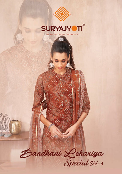 Bandhani Lehariya Special Vol 4 Suryajyoti Readymade Pant Style Suits