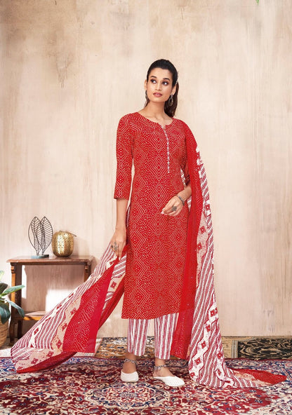 Bandhani Lehariya Special Vol 4 Suryajyoti Readymade Pant Style Suits