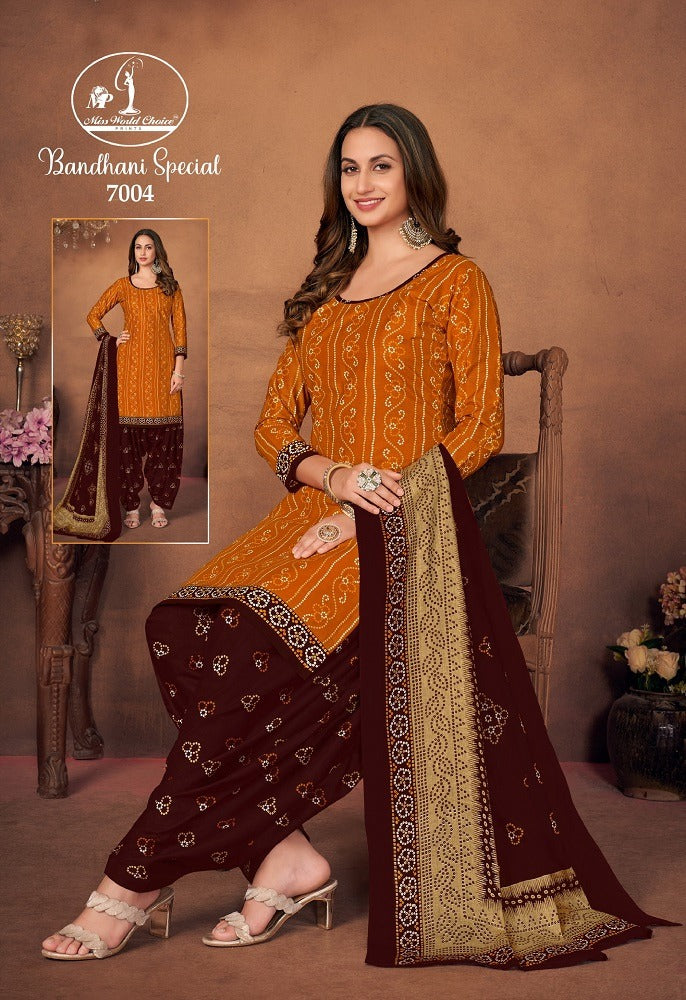 Bandhani Special Vol 7 Miss World Choice Cotton Dress Material
