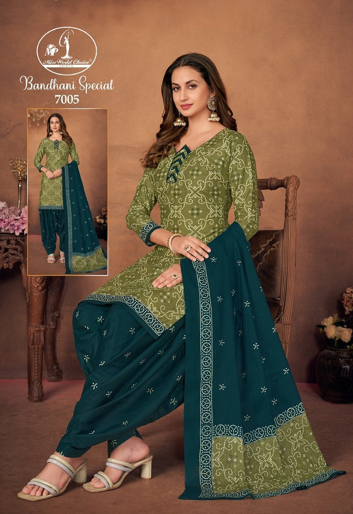 Bandhani Special Vol 7 Miss World Choice Cotton Dress Material