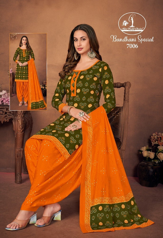 Bandhani Special Vol 7 Miss World Choice Cotton Dress Material