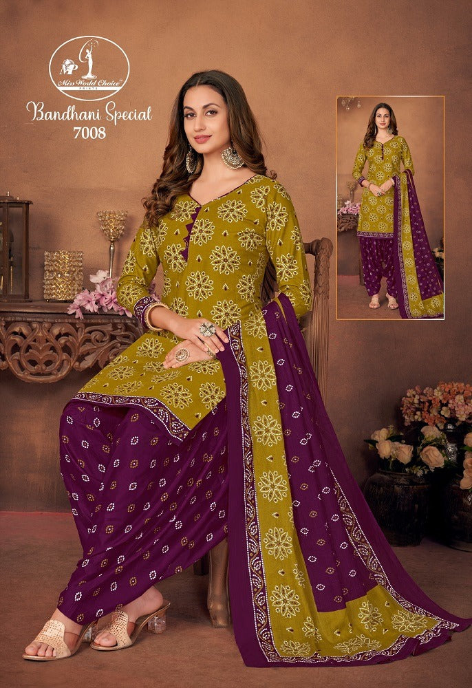 Bandhani Special Vol 7 Miss World Choice Cotton Dress Material