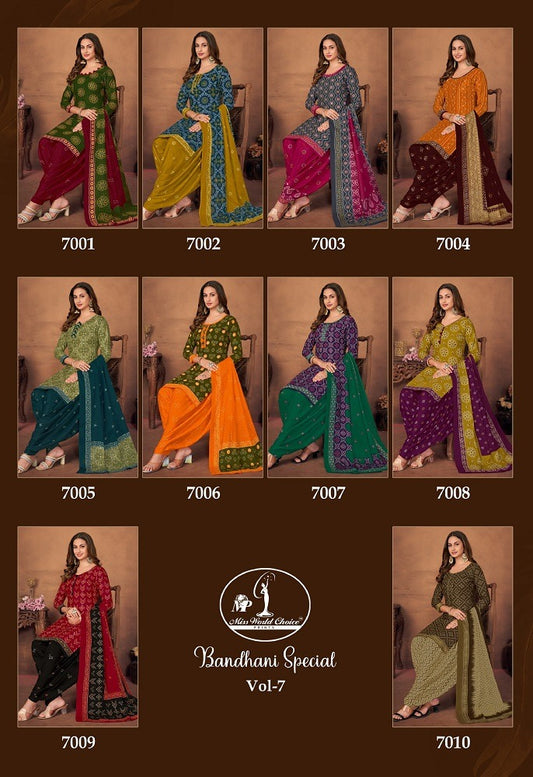 Bandhani Special Vol 7 Miss World Choice Cotton Dress Material