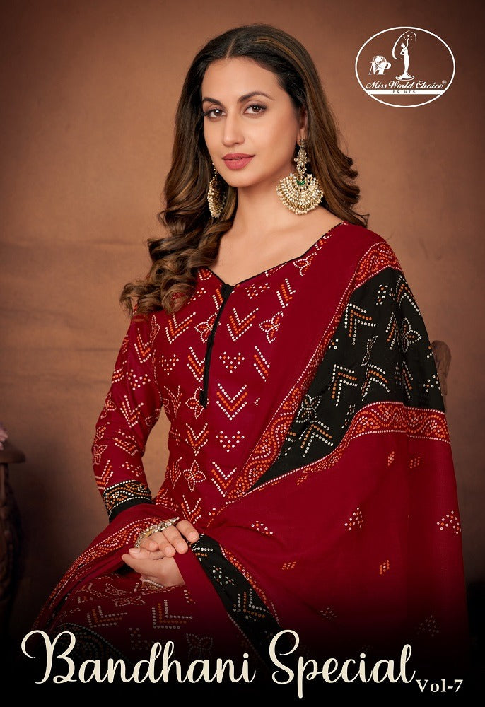 Bandhani Special Vol 7 Miss World Choice Cotton Dress Material