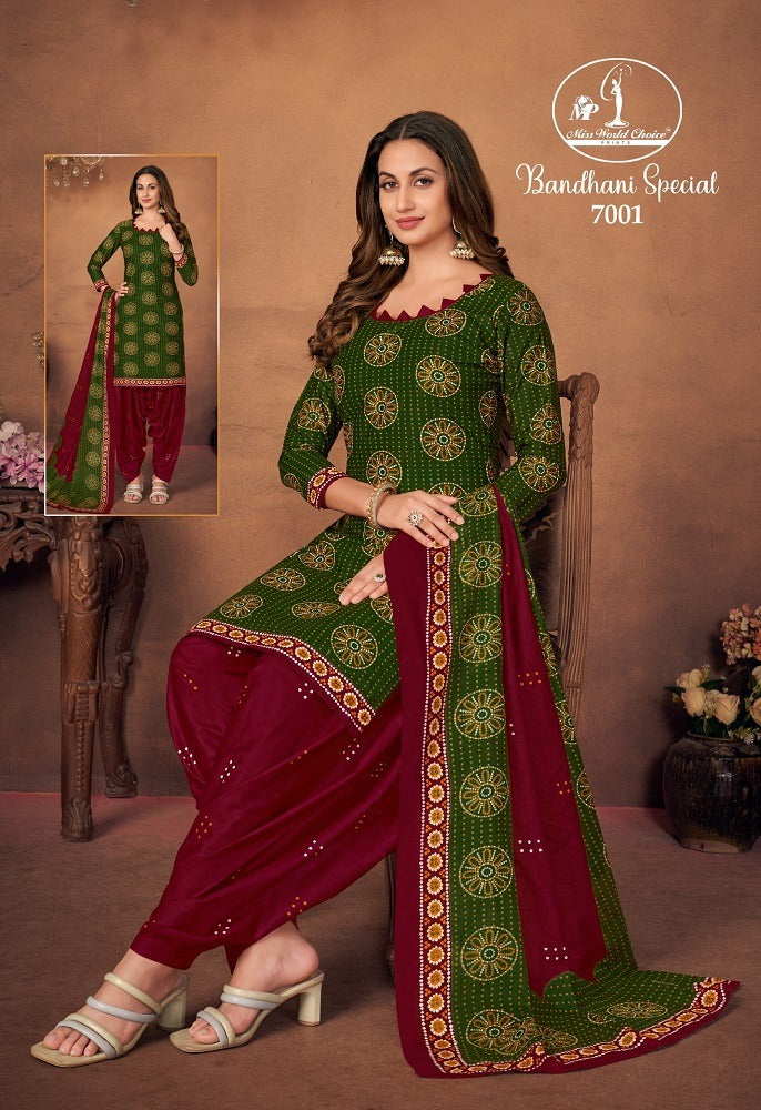 Bandhani Special Vol 7 Miss World Choice Cotton Dress Material