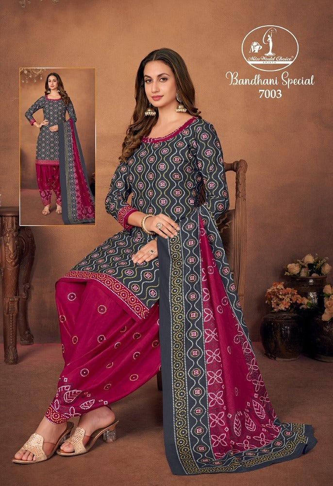 Bandhani Special Vol 7 Miss World Choice Cotton Dress Material