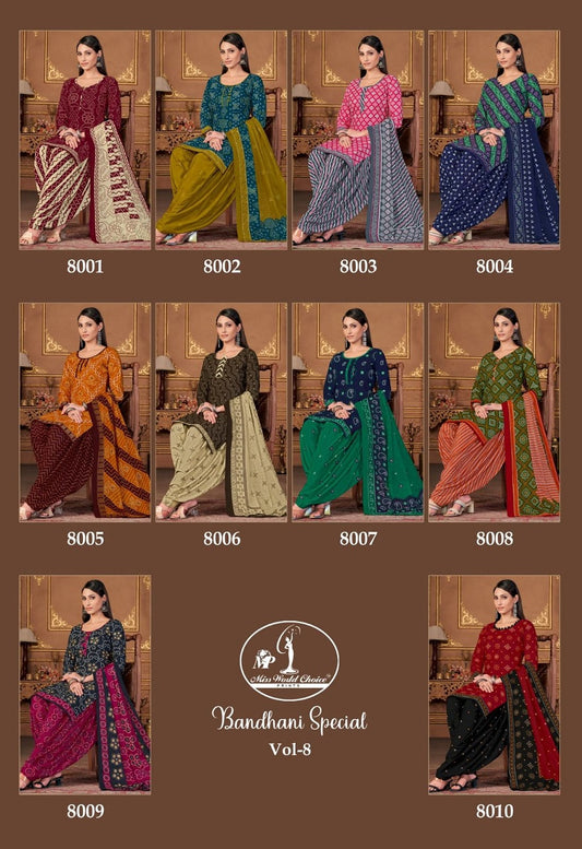 Bandhani Special Vol 8 Miss World Choice Cotton Dress Material