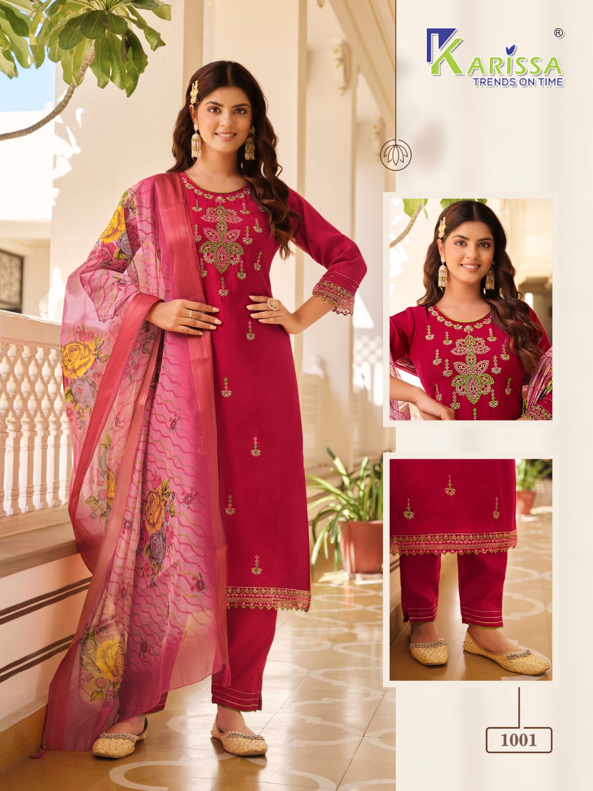 Bandhej Karissa Viscose Readymade Pant Style Suits