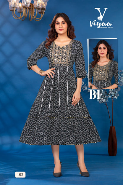 Bandhej Vol 1 Viyaa Rayon Anarkali Kurtis