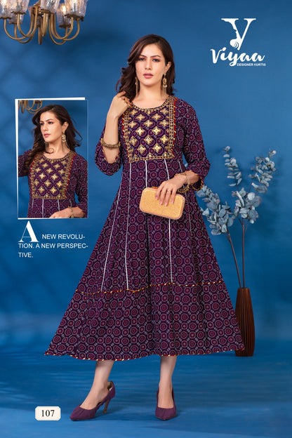 Bandhej Vol 1 Viyaa Rayon Anarkali Kurtis