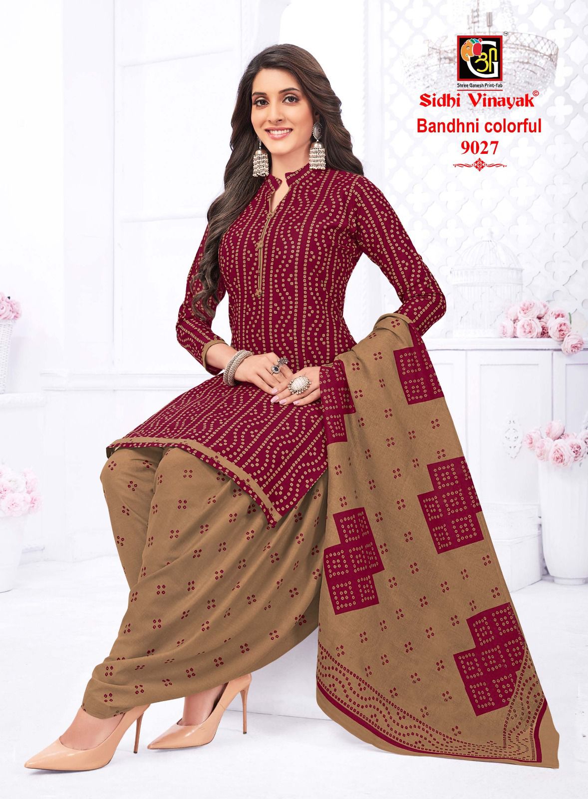 Bandhni Colorful Sidhi Vinayak Cotton Dress Material