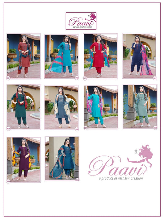 Bani Vol 3 Paavi Roman Silk Readymade Pant Style Suits
