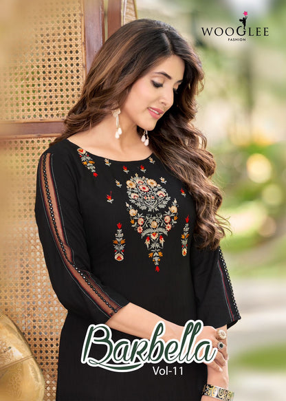 Barbella Vol 11 Wooglee Rayon Long Straight Kurti