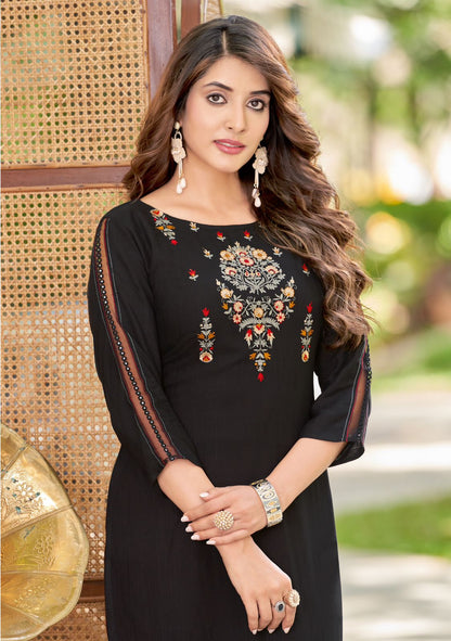 Barbella Vol 11 Wooglee Rayon Long Straight Kurti