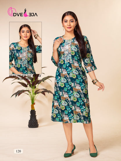 Barbie Girl Series 3 Dveeja Fashion Rayon Straight Cut Kurtis