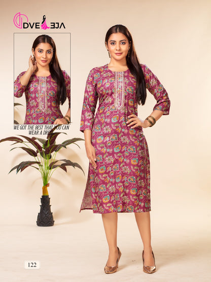Barbie Girl Series 3 Dveeja Fashion Rayon Straight Cut Kurtis