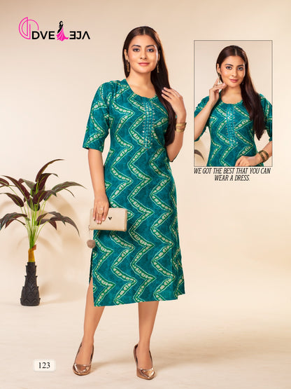 Barbie Girl Series 3 Dveeja Fashion Rayon Straight Cut Kurtis