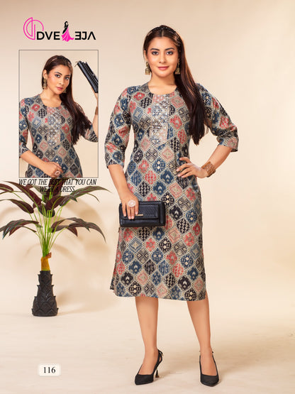 Barbie Girl Series 3 Dveeja Fashion Rayon Straight Cut Kurtis
