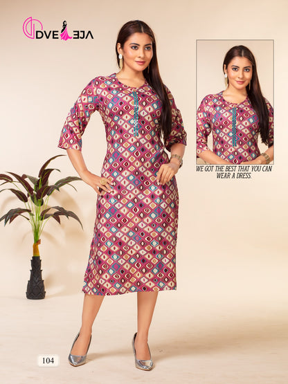 Barbie Girl Series 3 Dveeja Fashion Rayon Straight Cut Kurtis