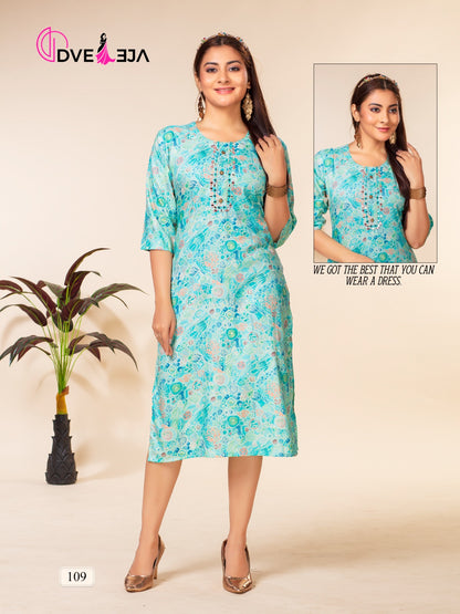 Barbie Girl Series 3 Dveeja Fashion Rayon Straight Cut Kurtis
