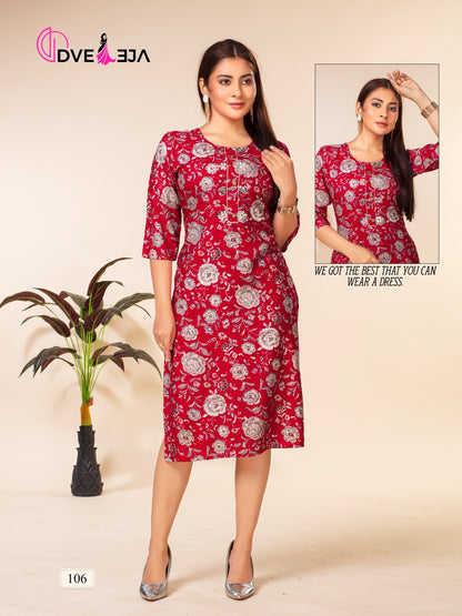 Barbie Girl Series 3 Dveeja Fashion Rayon Straight Cut Kurtis
