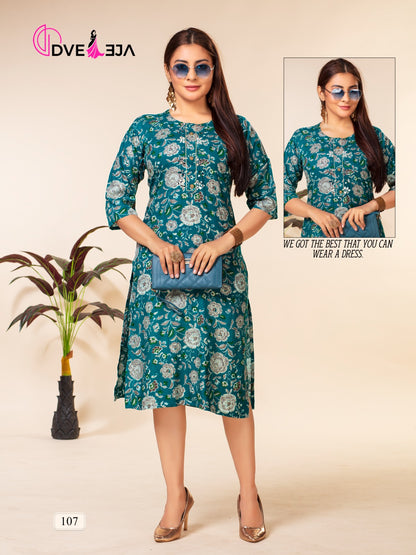 Barbie Girl Series 3 Dveeja Fashion Rayon Straight Cut Kurtis