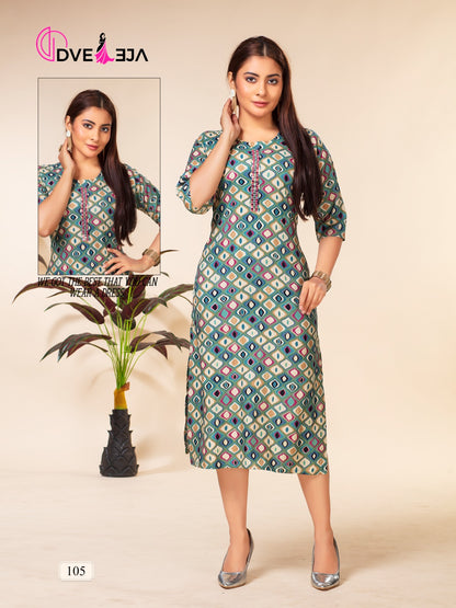 Barbie Girl Series 3 Dveeja Fashion Rayon Straight Cut Kurtis