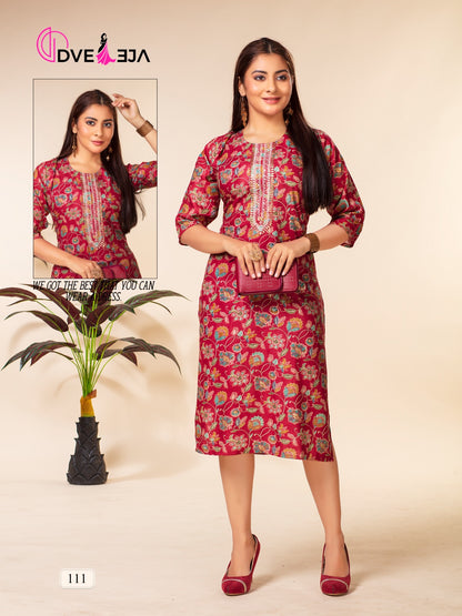 Barbie Girl Series 3 Dveeja Fashion Rayon Straight Cut Kurtis