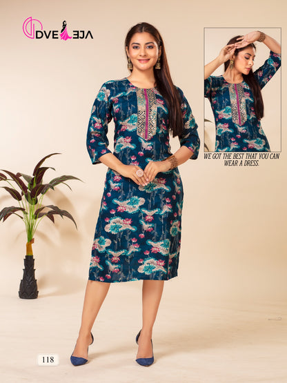 Barbie Girl Series 3 Dveeja Fashion Rayon Straight Cut Kurtis