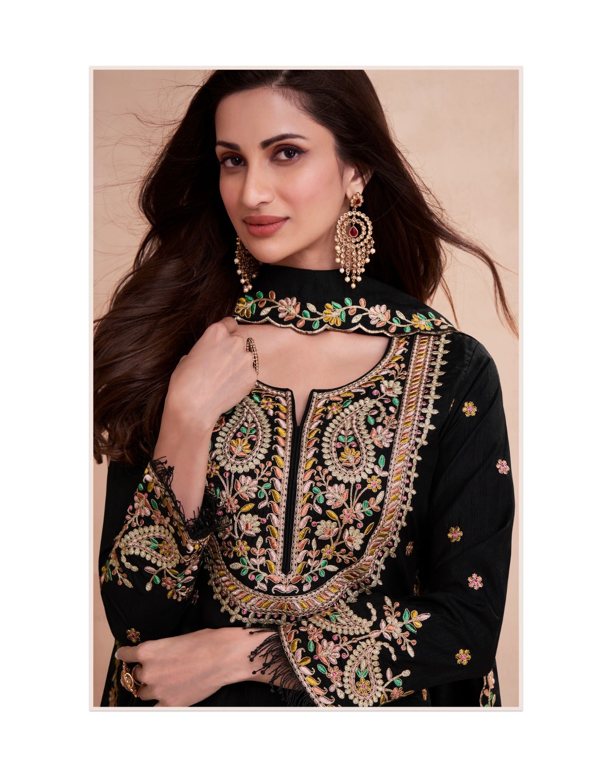 Basanti Aashirwad Creation Dola Silk Readymade Plazzo Style Suits