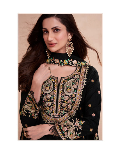 Basanti Aashirwad Creation Dola Silk Readymade Plazzo Style Suits