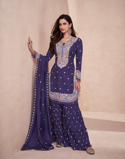 Basanti Aashirwad Creation Dola Silk Readymade Plazzo Style Suits