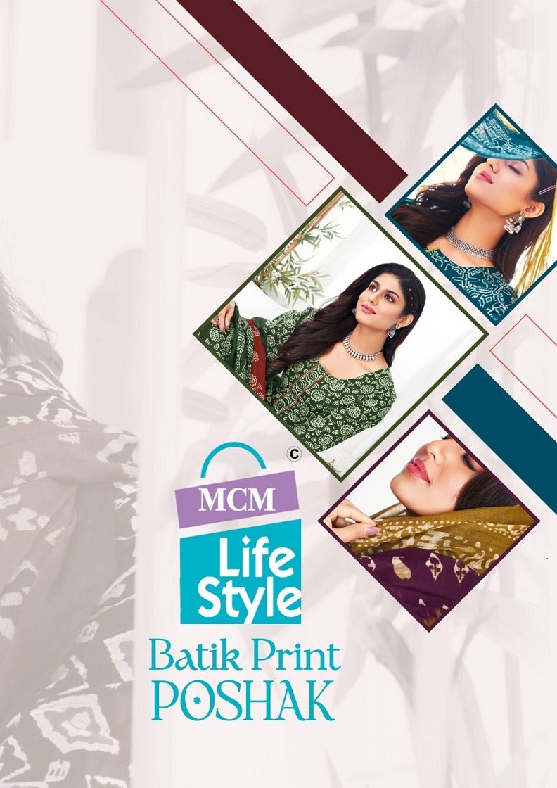 Batik Print Poshak Mcm Lifestyle Cotton Dress Material
