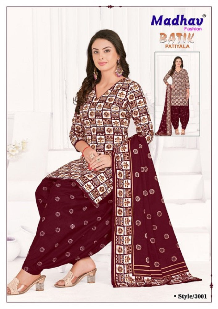 Batik Vol 3 Madhav Fashion Cotton Patiyala Style Suits