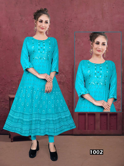 Bawaal Vol 1 Kavinay Rayon Anarkali Kurtis