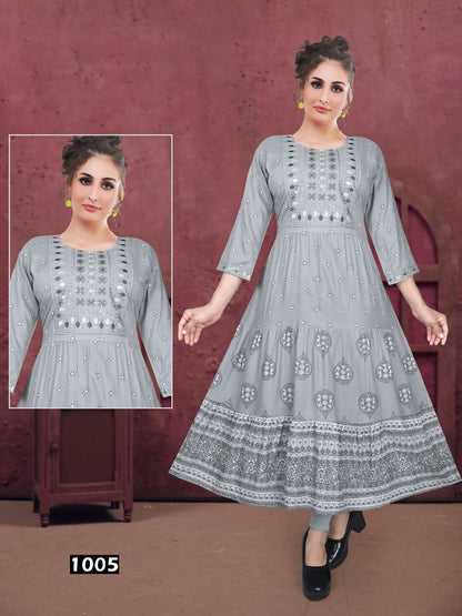 Bawaal Vol 1 Kavinay Rayon Anarkali Kurtis