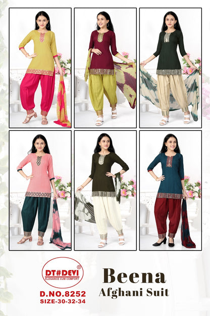 Beena-8252 Dt Devi Rayon Girls Readymade Suits