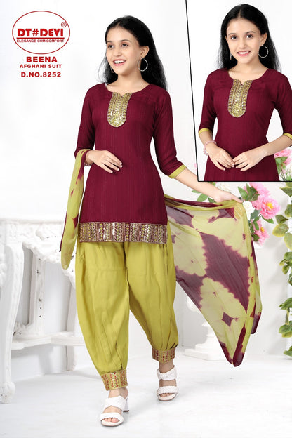 Beena-8252 Dt Devi Rayon Girls Readymade Suits