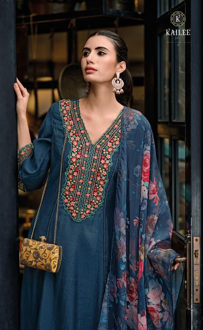 Begum Vol 4 Kailee Fashion Viscose Silk Readymade Pant Style Suits
