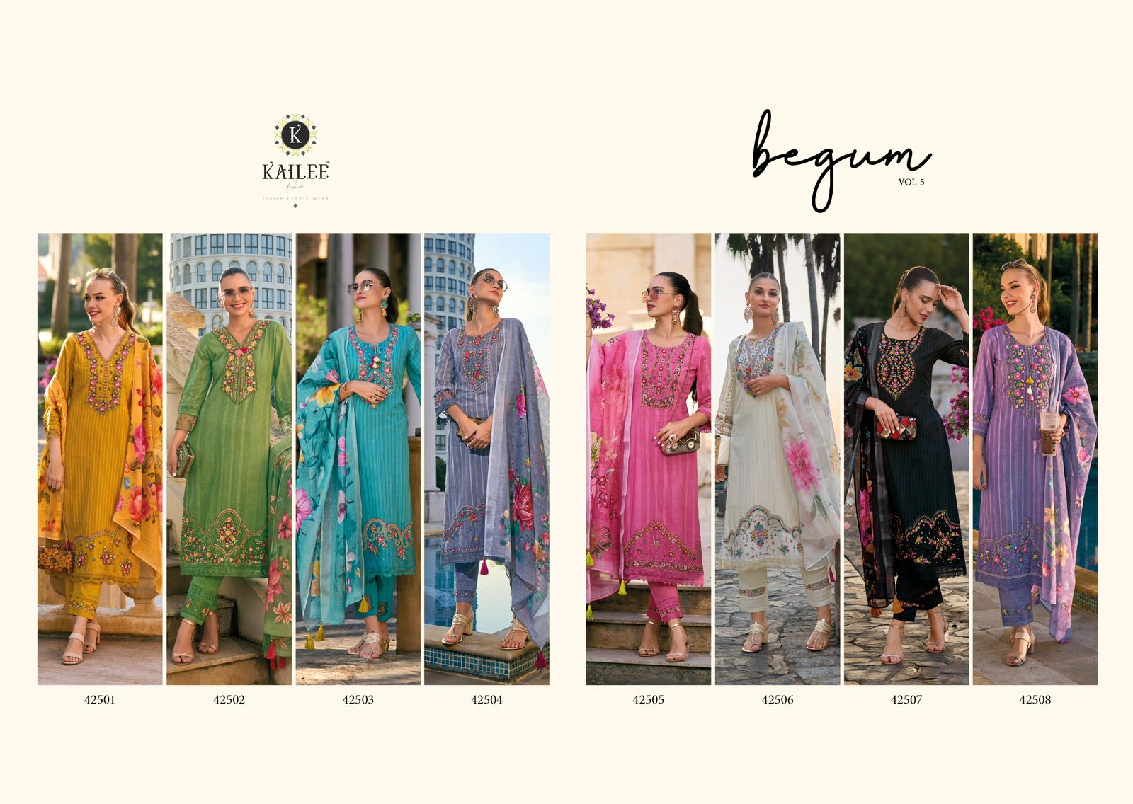 Begum Vol 5 Kailee Fashion Cotton Readymade Pant Style Suits