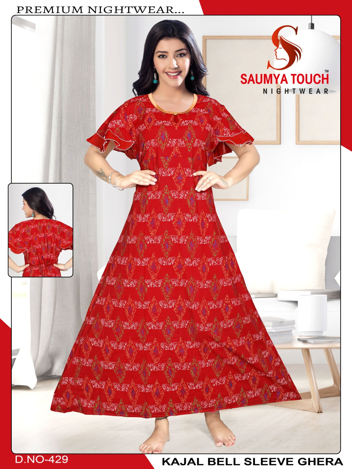 Bell-2912 Saumya Touch Night Gowns