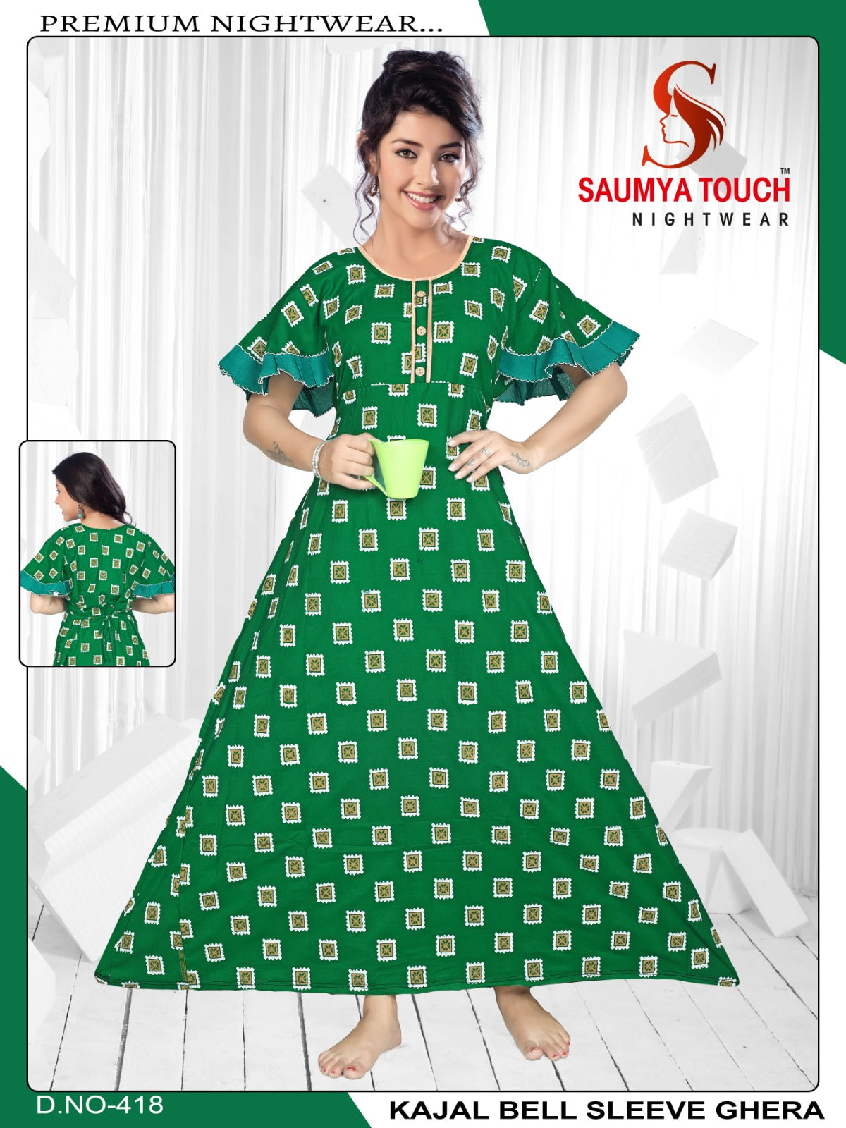 Bell-2912 Saumya Touch Night Gowns