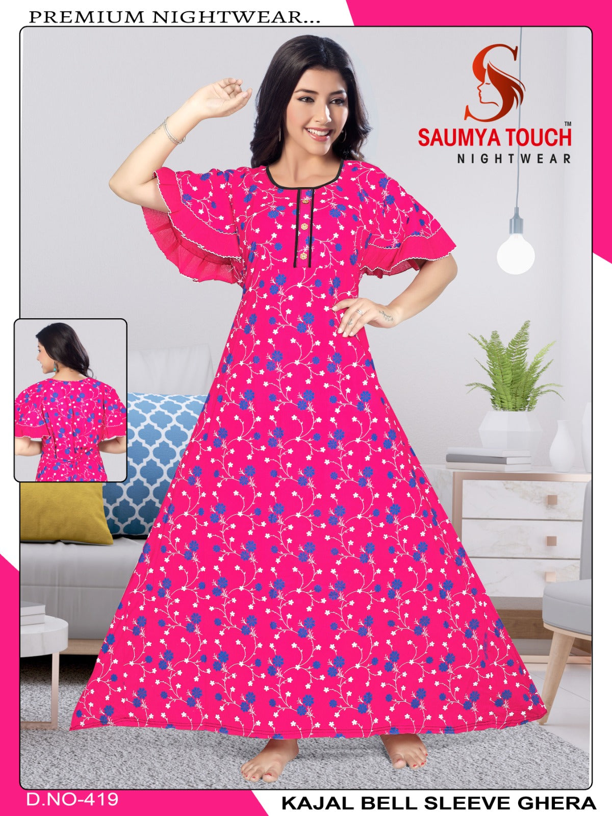 Bell-2912 Saumya Touch Night Gowns