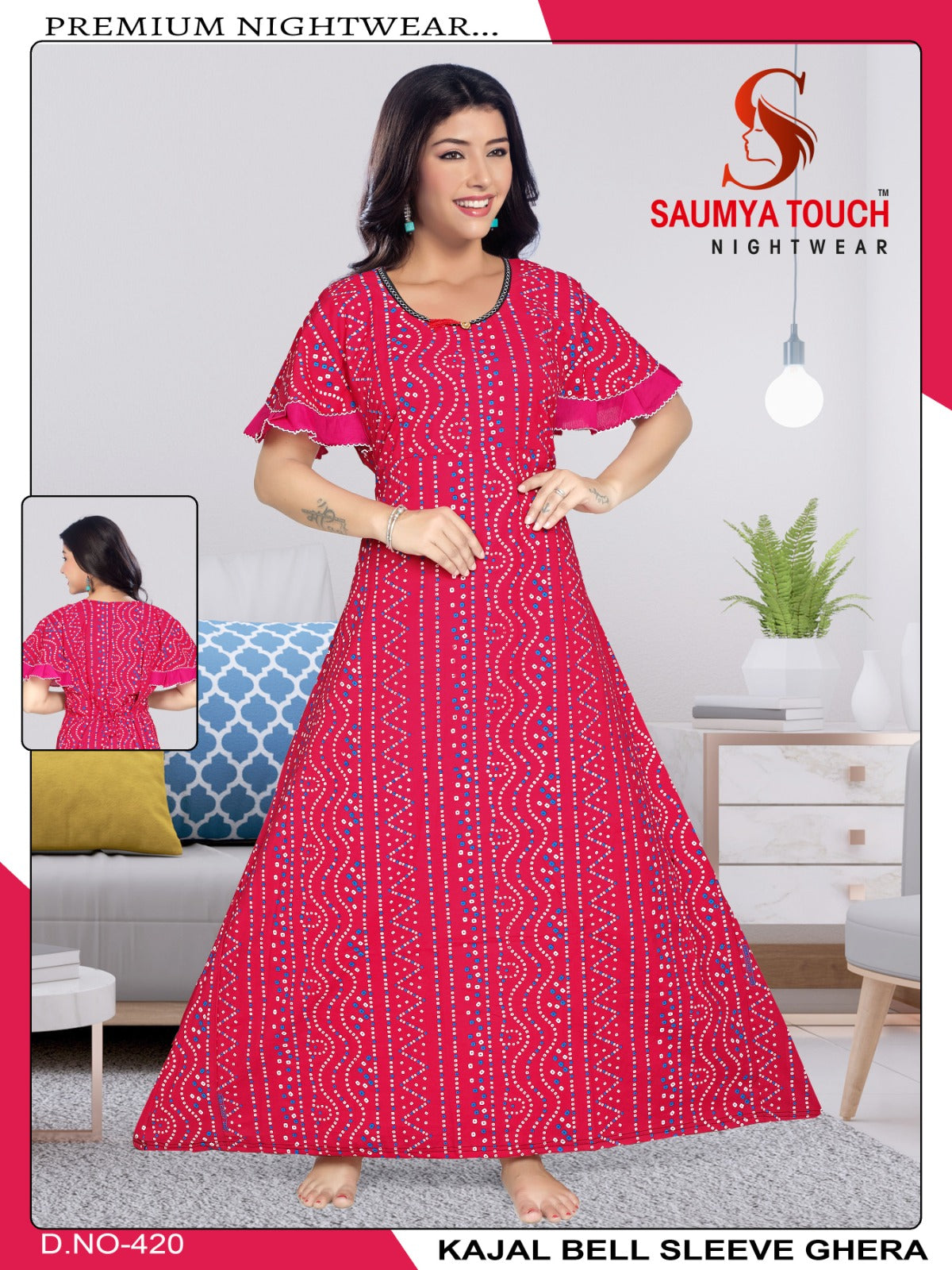 Bell-2912 Saumya Touch Night Gowns