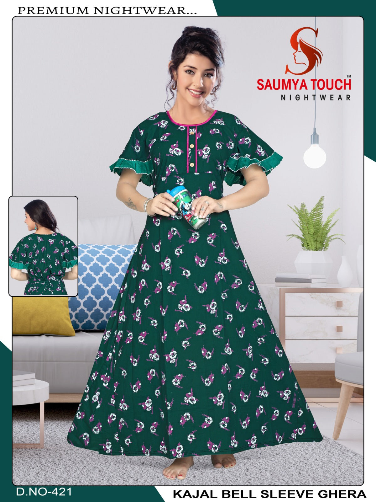 Bell-2912 Saumya Touch Night Gowns