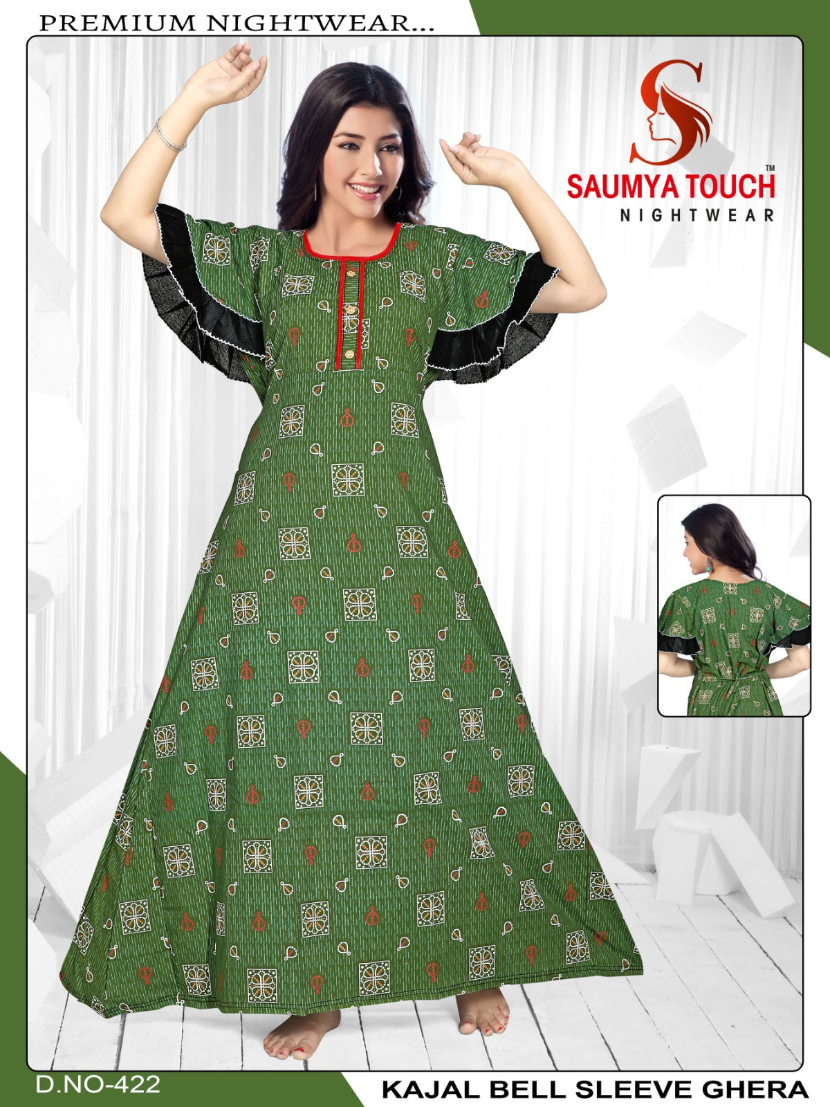 Bell-2912 Saumya Touch Night Gowns