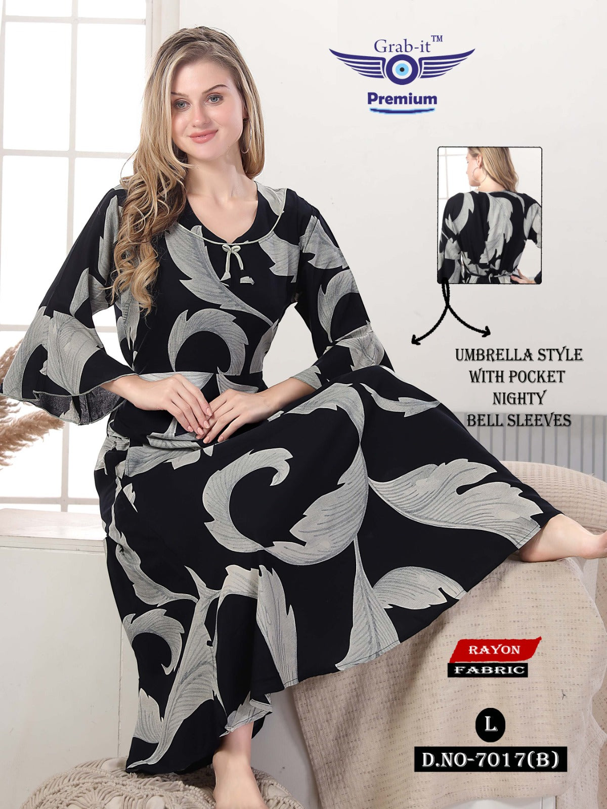 Bell Sleeves Grab It Night Gowns